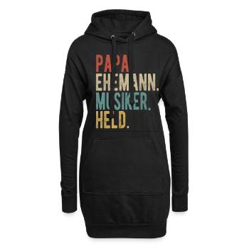 Musiker Papa Ehemann Held - Hoodie-Kleid - Schwarz - Vorne