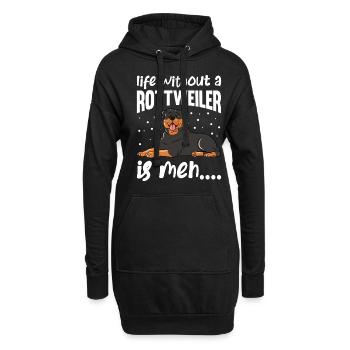 La vie sans Rottweiler est Meh - Sweat-shirt à capuche long Femme - noir - Devant