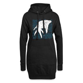 Mosasaurus Dinosaur - Hoodie-Kleid - Schwarz - Vorne