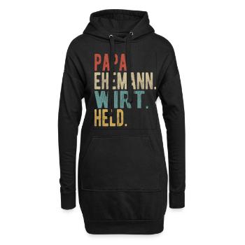 Wirt Papa Ehemann Held - Hoodie-Kleid - Schwarz - Vorne