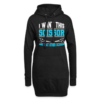 Je veux ce ciseau et cet autre ciseau - Sweat-shirt à capuche long Femme - noir - Devant