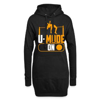 Stabhochsprung Stabhochspringer - Hoodie-Kleid - Schwarz - Vorne