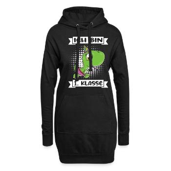 Ich Bin 1 Klasse Einschulung Schulanfang - Hoodie-Kleid - Schwarz - Vorne