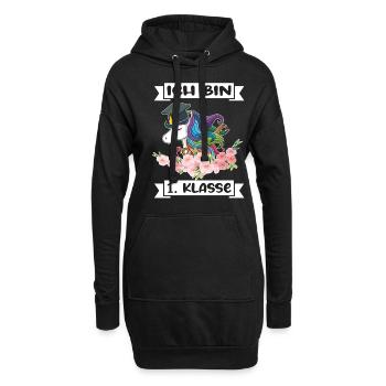 Ich Bin 1 Klasse Einschulung Schulanfang - Hoodie-Kleid - Schwarz - Vorne