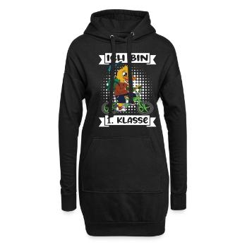 Ich Bin 1 Klasse Einschulung Schulanfang - Hoodie-Kleid - Schwarz - Vorne