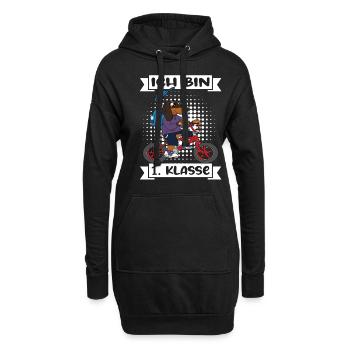 Ich Bin 1 Klasse Einschulung Schulanfang - Hoodie-Kleid - Schwarz - Vorne