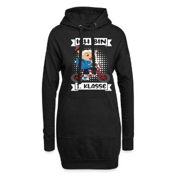 Ich Bin 1 Klasse Einschulung Schulanfang - Hoodie-Kleid - Schwarz - Vorne