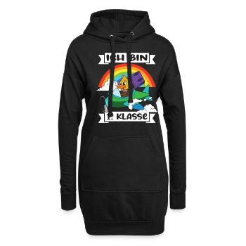 Ich Bin 1 Klasse Einschulung Schulanfang - Hoodie-Kleid - Schwarz - Vorne