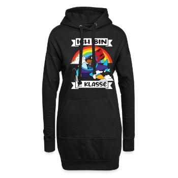 Ich Bin 1 Klasse Einschulung Schulanfang - Hoodie-Kleid - Schwarz - Vorne