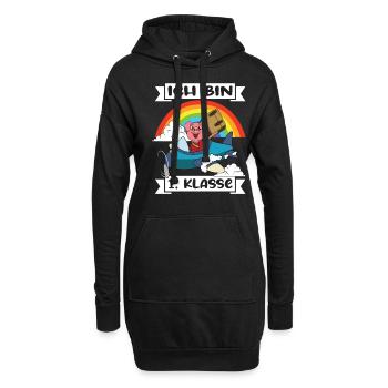 Ich Bin 1 Klasse Einschulung Schulanfang - Hoodie-Kleid - Schwarz - Vorne