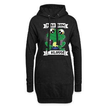 Ich Bin 1 Klasse Einschulung Schulanfang - Hoodie-Kleid - Schwarz - Vorne