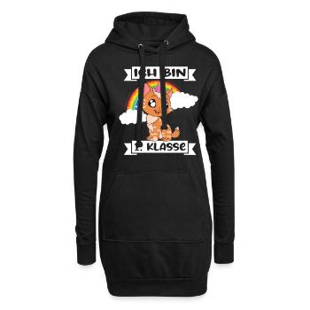 Ich Bin 1 Klasse Einschulung Schulanfang - Hoodie-Kleid - Schwarz - Vorne