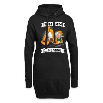 Ich Bin 1 Klasse Einschulung Schulanfang - Hoodie-Kleid - Schwarz - Vorne