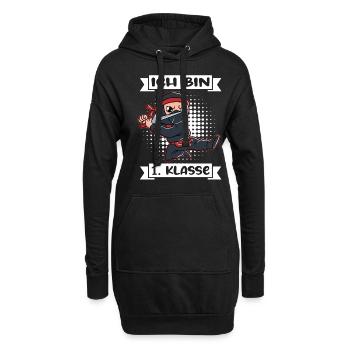 Ich Bin 1 Klasse Einschulung Schulanfang - Hoodie-Kleid - Schwarz - Vorne