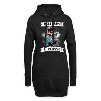 Ich Bin 1 Klasse Einschulung Schulanfang - Hoodie-Kleid - Schwarz - Vorne