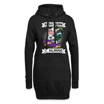 Ich Bin 1 Klasse Einschulung Schulanfang - Hoodie-Kleid - Schwarz - Vorne