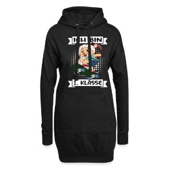 Ich Bin 1 Klasse Einschulung Schulanfang - Hoodie-Kleid - Schwarz - Vorne