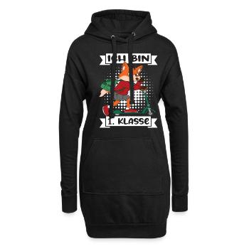 Ich Bin 1 Klasse Einschulung Schulanfang - Hoodie-Kleid - Schwarz - Vorne