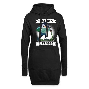 Ich Bin 1 Klasse Einschulung Schulanfang - Hoodie-Kleid - Schwarz - Vorne