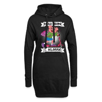 Ich Bin 1 Klasse Einschulung Schulanfang - Hoodie-Kleid - Schwarz - Vorne
