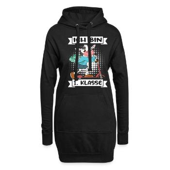 Ich Bin 1 Klasse Einschulung Schulanfang - Hoodie-Kleid - Schwarz - Vorne