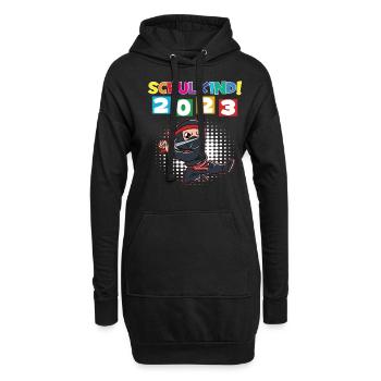 Schulkind 2023 Einschulung 2023 Schulanfang - Hoodie-Kleid - Schwarz - Vorne