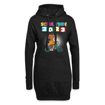 Schulkind 2023 Einschulung 2023 Schulanfang - Hoodie-Kleid - Schwarz - Vorne