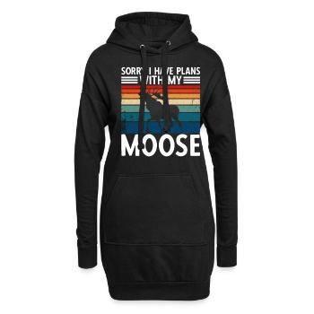 Désolé, j’ai des projets avec mon orignal - Sweat-shirt à capuche long Femme - noir - Devant