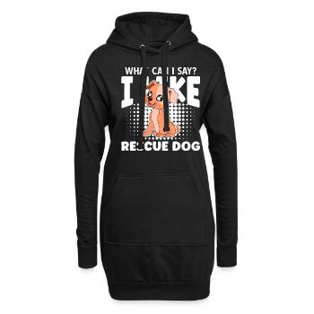 Que puis-je dire que j’aime Rescue Dog - Sweat-shirt à capuche long Femme - noir - Devant