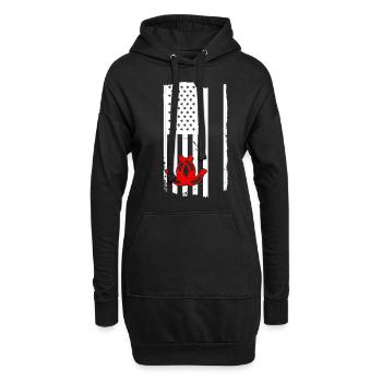 Flag USA Horseshoe Pitching - Hoodie-Kleid - Schwarz - Vorne