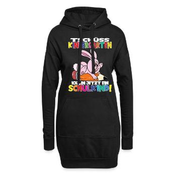 Tschüss Kindergarten Ich Bin Jetzt Ein Schulkind! - Hoodie-Kleid - Schwarz - Vorne