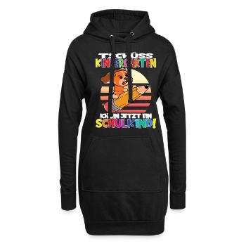 Tschüss Kindergarten Ich Bin Jetzt Ein Schulkind! - Hoodie-Kleid - Schwarz - Vorne
