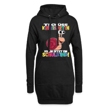 Tschüss Kindergarten Ich Bin Jetzt Ein Schulkind! - Hoodie-Kleid - Schwarz - Vorne