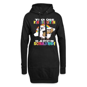 Tschüss Kindergarten Ich Bin Jetzt Ein Schulkind! - Hoodie-Kleid - Schwarz - Vorne