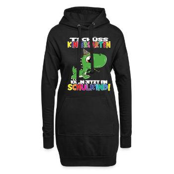 Tschüss Kindergarten Ich Bin Jetzt Ein Schulkind! - Hoodie-Kleid - Schwarz - Vorne