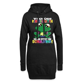 Tschüss Kindergarten Ich Bin Jetzt Ein Schulkind! - Hoodie-Kleid - Schwarz - Vorne