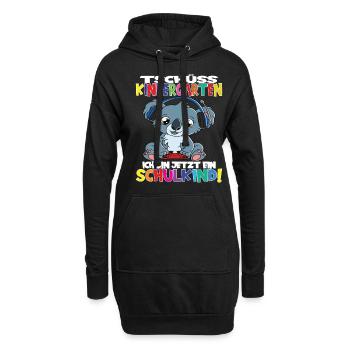 Tschüss Kindergarten Ich Bin Jetzt Ein Schulkind! - Hoodie-Kleid - Schwarz - Vorne