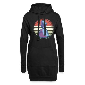 Pièce d’échecs vintage Pièce d’échecs rétro - Sweat-shirt à capuche long Femme - noir - Devant