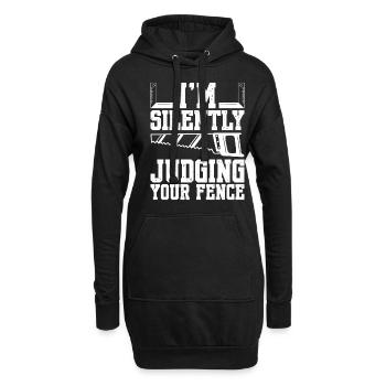 Je juge silencieusement votre charpentier de clôture - Sweat-shirt à capuche long Femme - noir - Devant