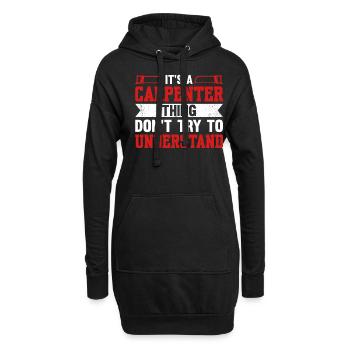 C’est un truc de charpentier, n’essayez pas de comprendre - Sweat-shirt à capuche long Femme - noir - Devant