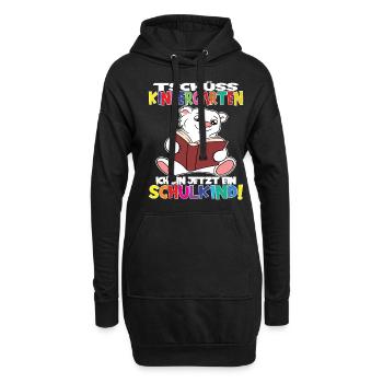 Tschüss Kindergarten Ich Bin Jetzt Ein Schulkind! - Hoodie-Kleid - Schwarz - Vorne