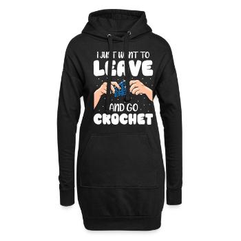 Je veux juste partir et aller crocheter - Sweat-shirt à capuche long Femme - noir - Devant