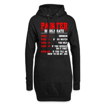 Peintre Peintre à taux horaire - Sweat-shirt à capuche long Femme - noir - Devant
