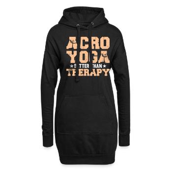 Acroyoga Better Than Therapy - Hoodie Dress - black - Front