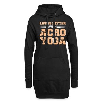 Acroyoga Life Is Better With Acroyoga - Hoodie Dress - black - Front