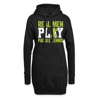 De vrais hommes jouent au paddle-tennis - Sweat-shirt à capuche long Femme - noir - Devant