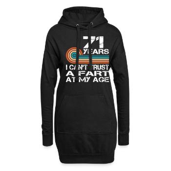 Je ne peux pas faire confiance à un pet à mon âge de 71 ans Anniversaire - Sweat-shirt à capuche long Femme - noir - Devant
