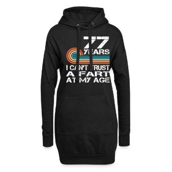Je ne peux pas faire confiance à un pet à mon âge de 77 ans anniversaire - Sweat-shirt à capuche long Femme - noir - Devant