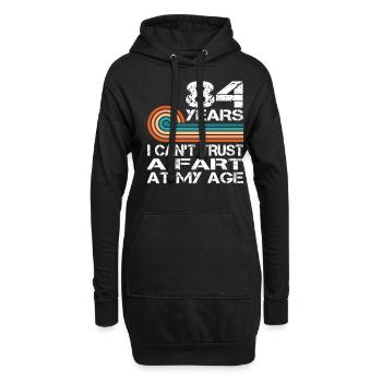 Je ne peux pas faire confiance à un pet à mon âge 84 anniversaire - Sweat-shirt à capuche long Femme - noir - Devant