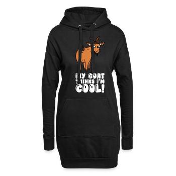 Ma chèvre pense que je suis cool - Sweat-shirt à capuche long Femme - noir - Devant